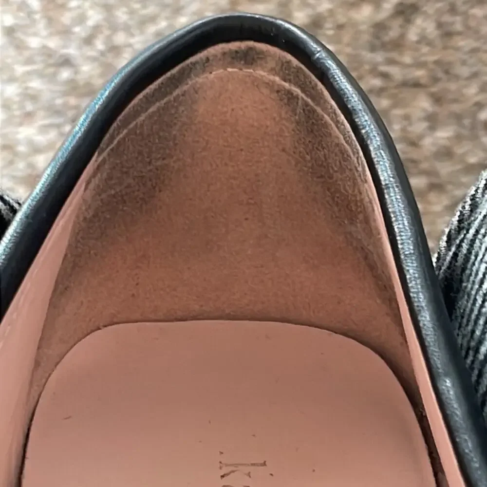 Kate Spade Black Carmen Leather Driving Loafers with Silver Spade Hardware 7B